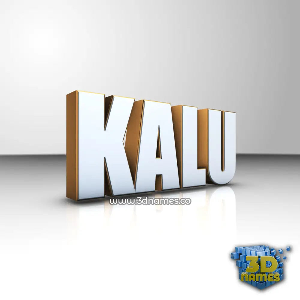 kalu in White'n'Gold style - 3D name wallpaper