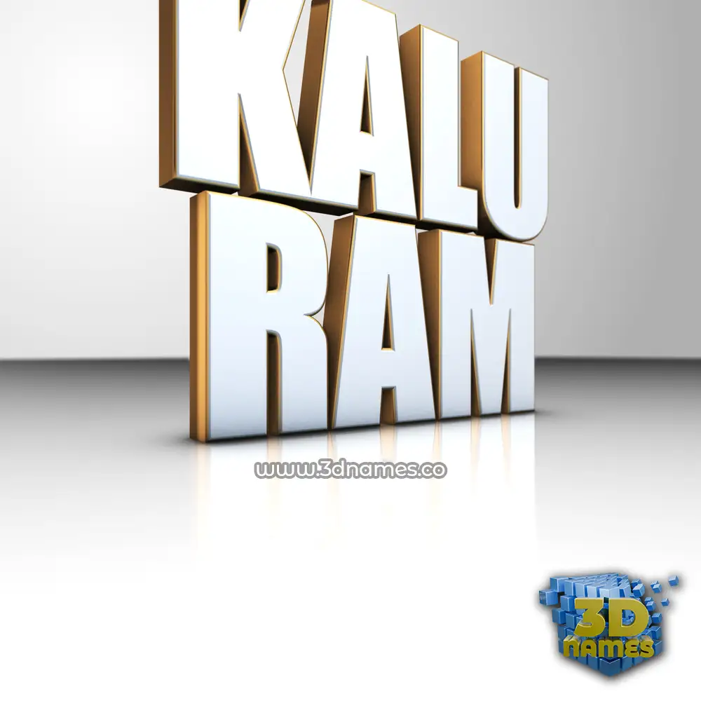 kalu ram in White'n'Gold style - 3D name wallpaper