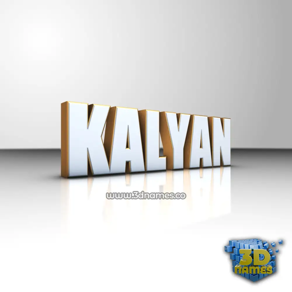 kalyan in White'n'Gold style - 3D name wallpaper