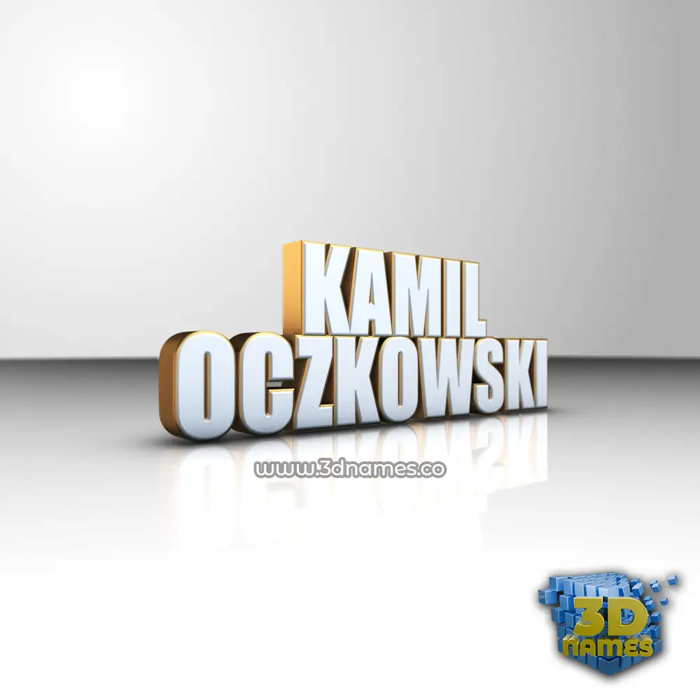 kamil oczkowski in White'n'Gold style - 3D name wallpaper