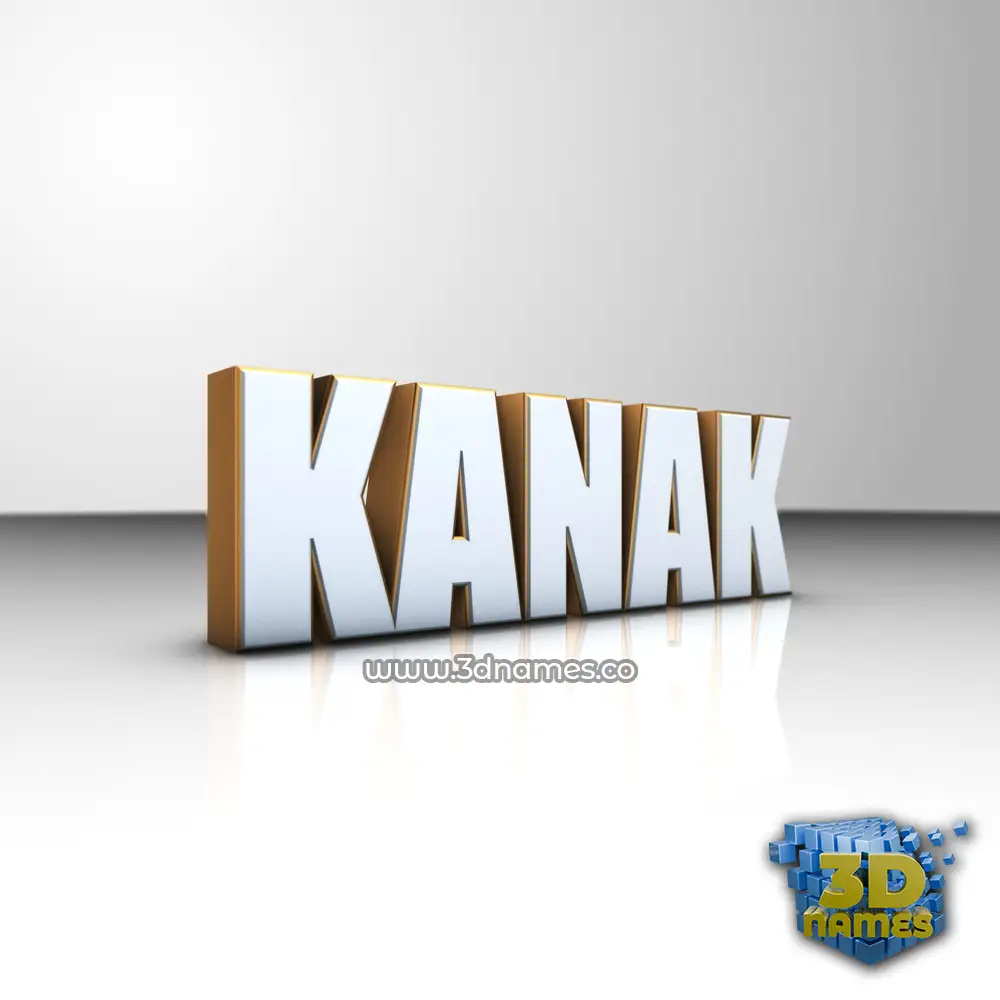 kanak in White'n'Gold style - 3D name wallpaper