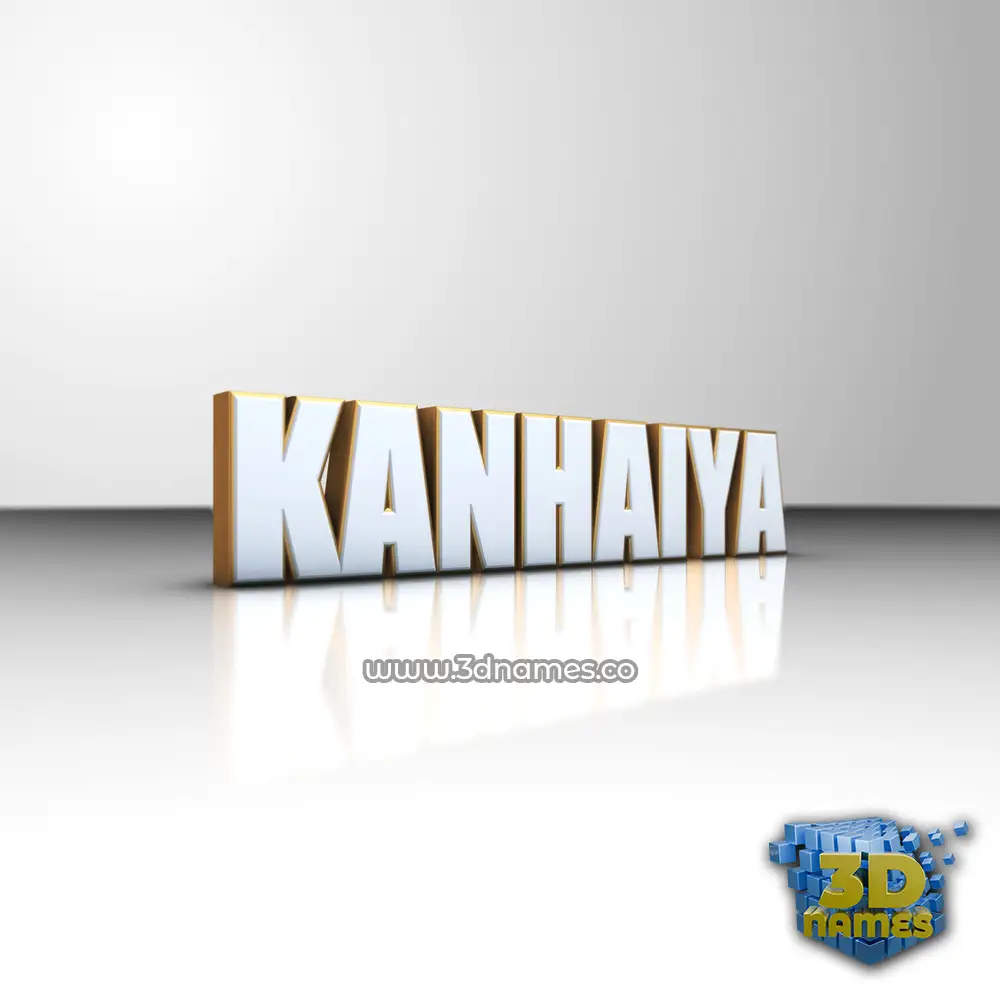 kanhaiya in White'n'Gold style - 3D name wallpaper