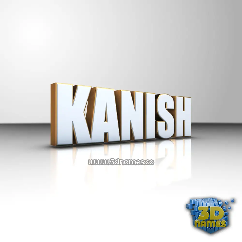 kanish in White'n'Gold style - 3D name wallpaper
