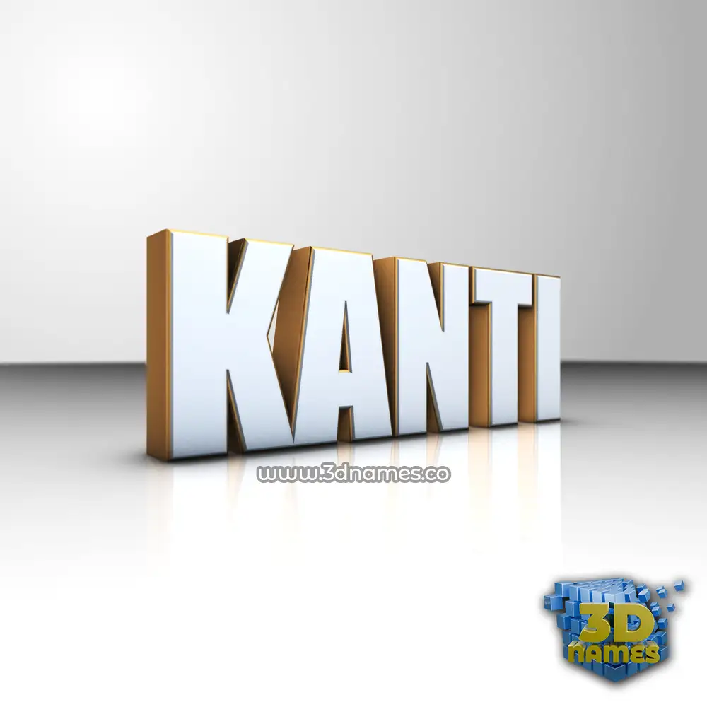 kanti in White'n'Gold style - 3D name wallpaper