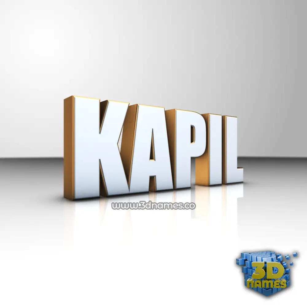 kapil in White'n'Gold style - 3D name wallpaper