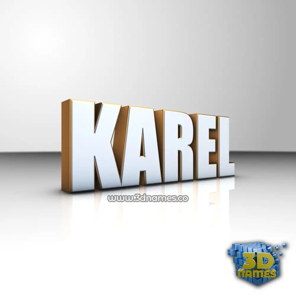 karel in White'n'Gold style - 3D name wallpaper