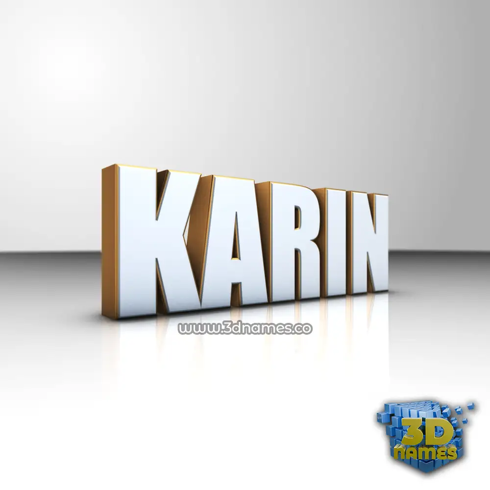 karin in White'n'Gold style - 3D name wallpaper