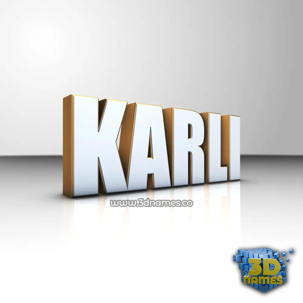 karli in White'n'Gold style - 3D name wallpaper