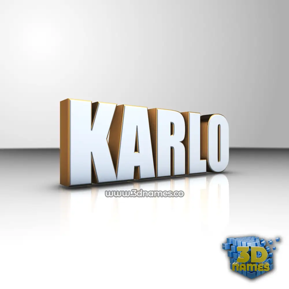 karlo in White'n'Gold style - 3D name wallpaper