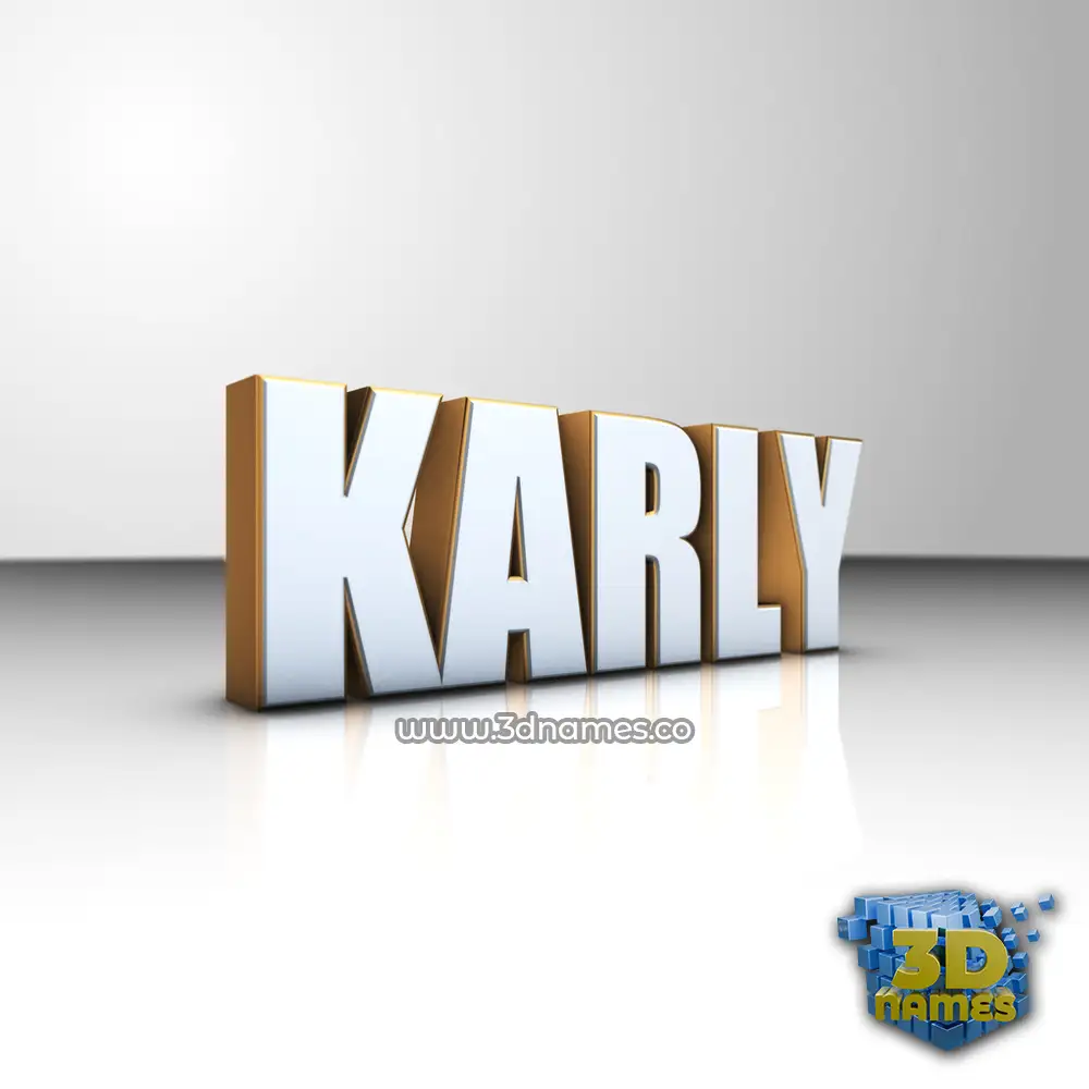 karly in White'n'Gold style - 3D name wallpaper