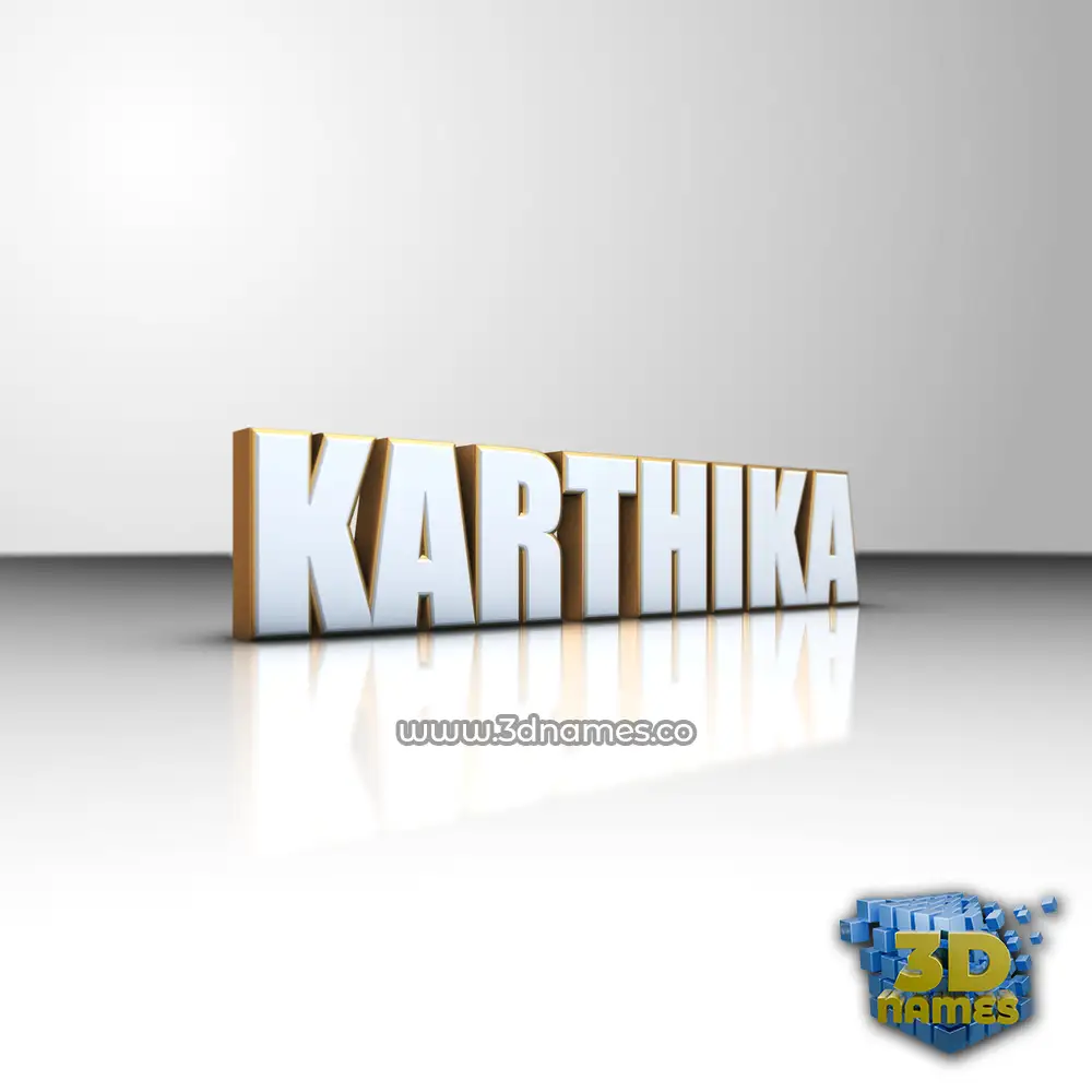 karthika in White'n'Gold style - 3D name wallpaper