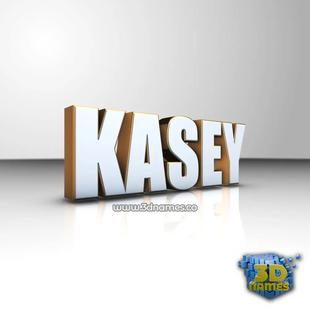 kasey in White'n'Gold style - 3D name wallpaper