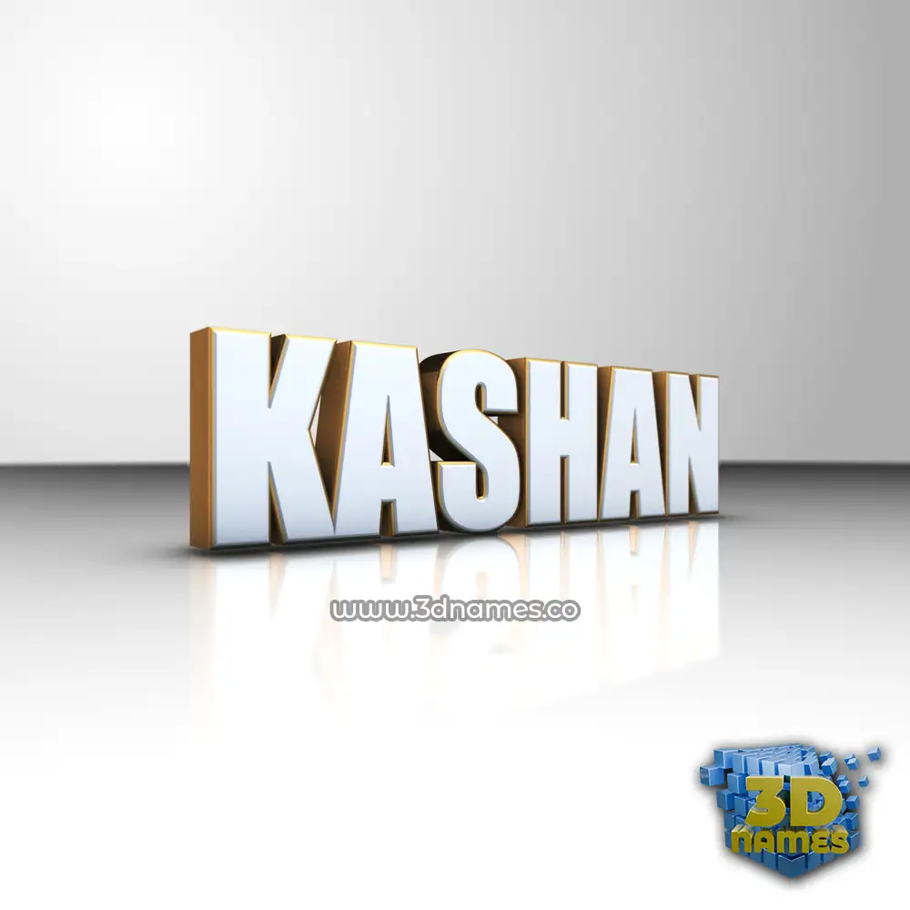 kashan in White'n'Gold style - 3D name wallpaper
