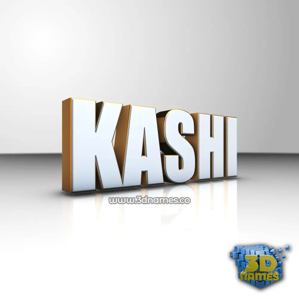 kashi in White'n'Gold style - 3D name wallpaper