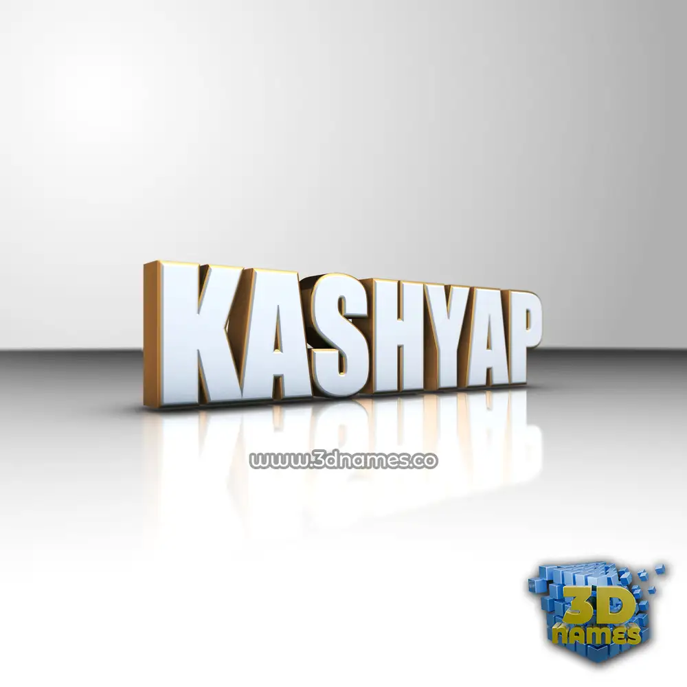 kashyap in White'n'Gold style - 3D name wallpaper
