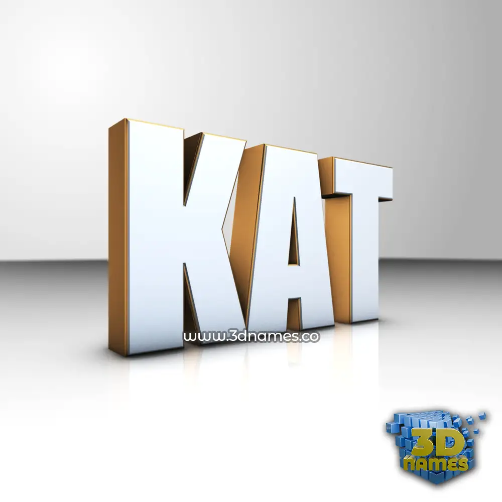 kat in White'n'Gold style - 3D name wallpaper