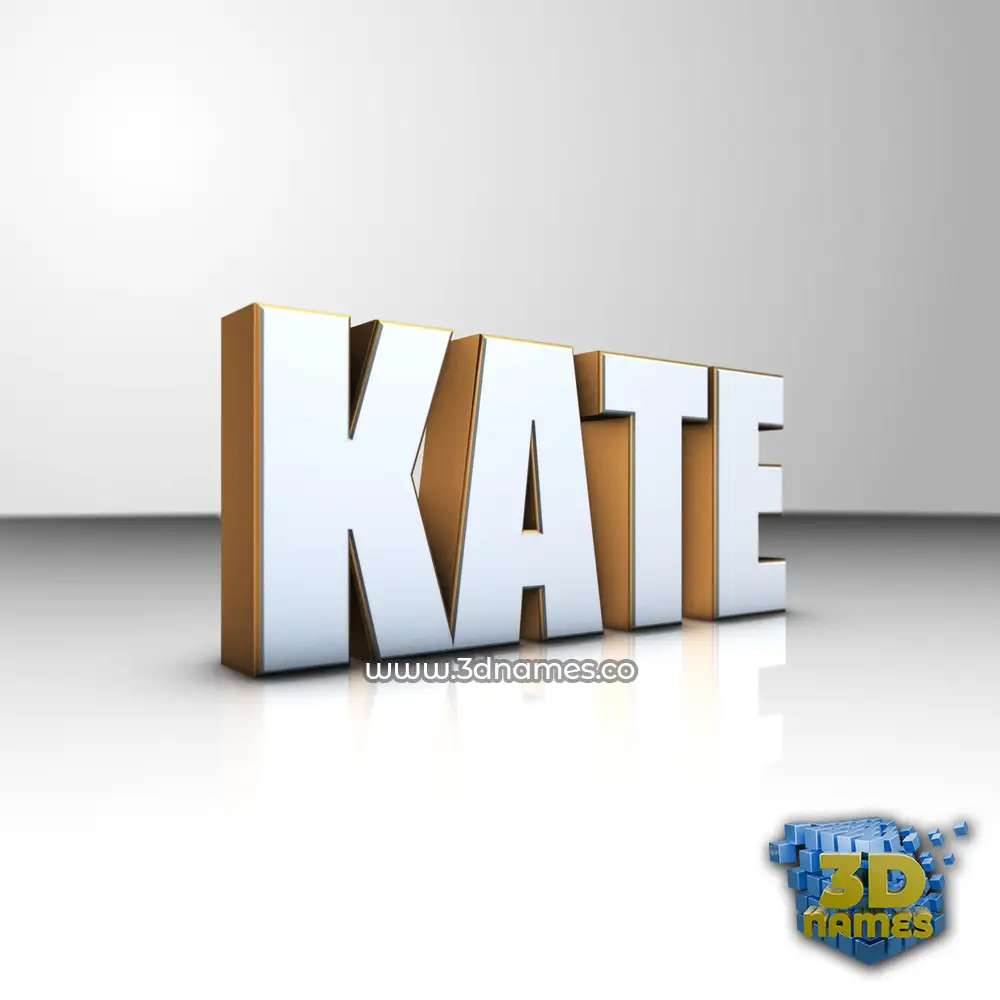 kate in White'n'Gold style - 3D name wallpaper