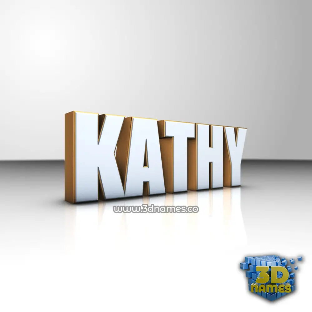 kathy in White'n'Gold style - 3D name wallpaper