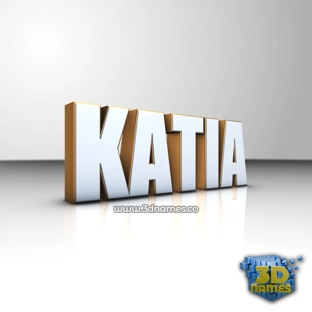 katia in White'n'Gold style - 3D name wallpaper