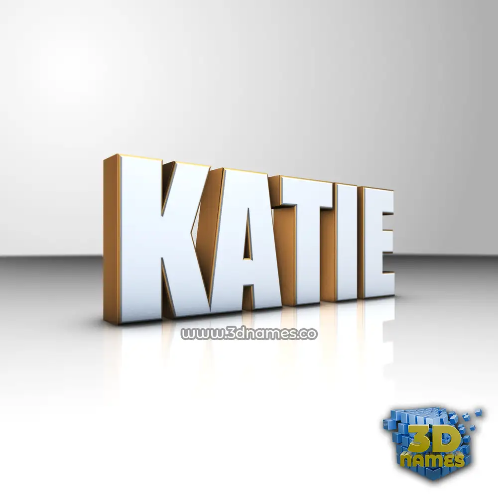 katie in White'n'Gold style - 3D name wallpaper