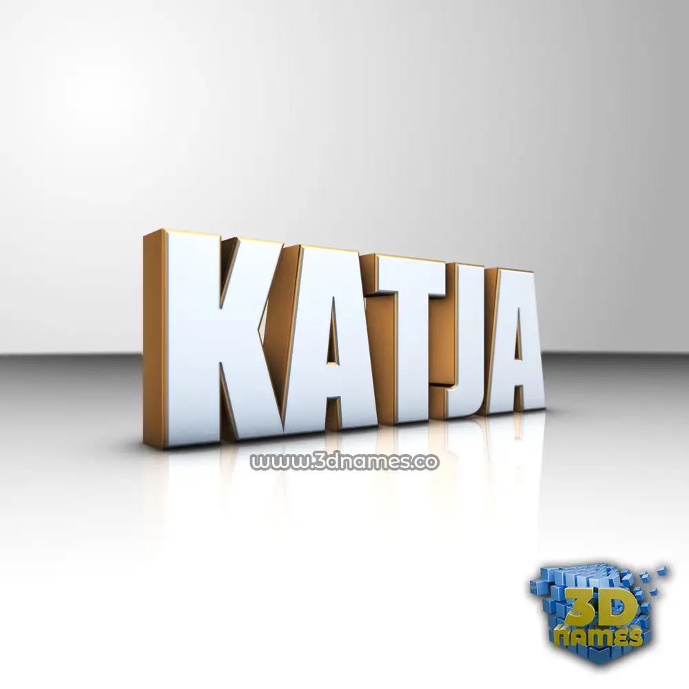 katja in White'n'Gold style - 3D name wallpaper