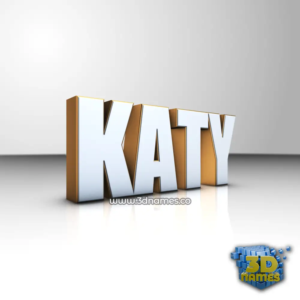 katy in White'n'Gold style - 3D name wallpaper