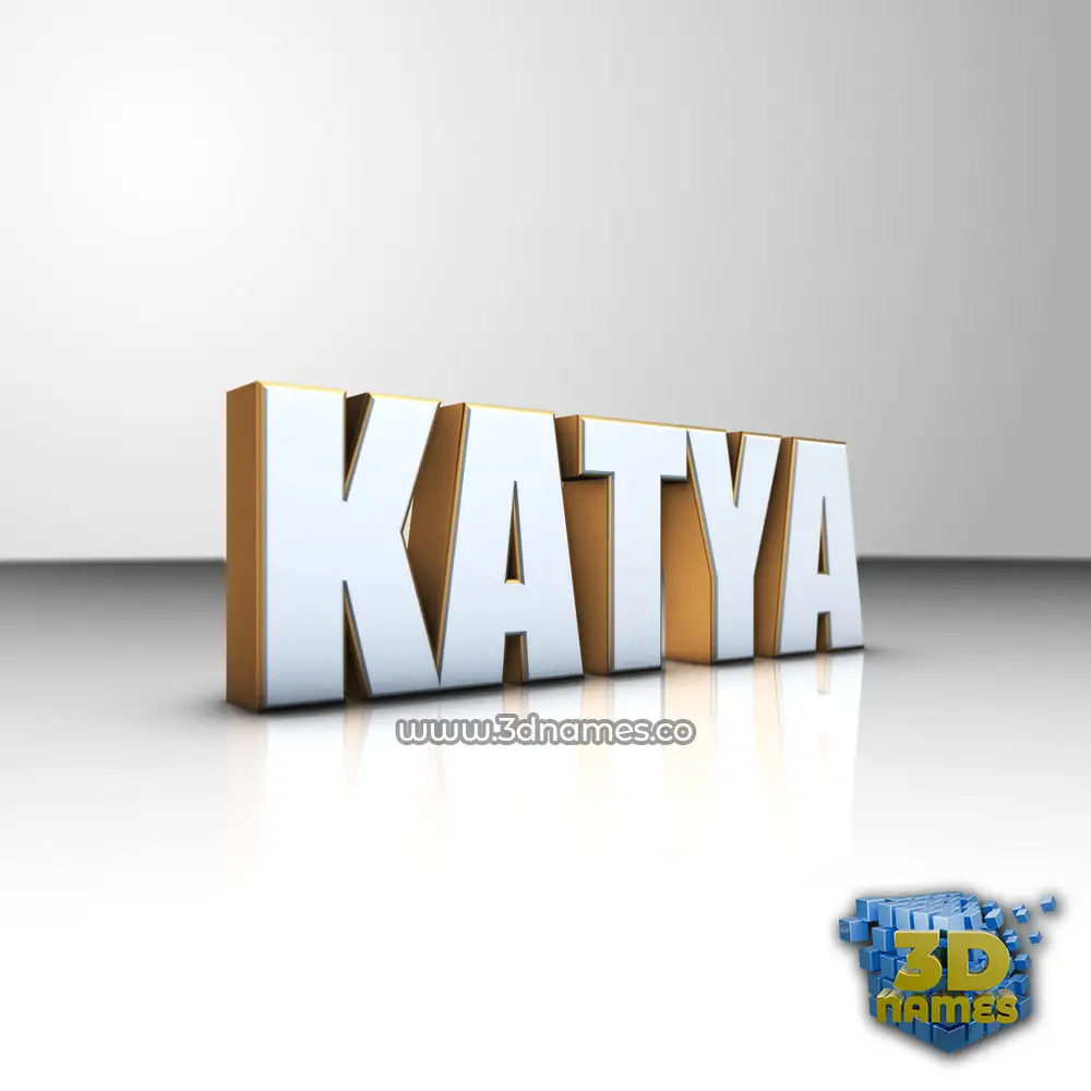 katya in White'n'Gold style - 3D name wallpaper