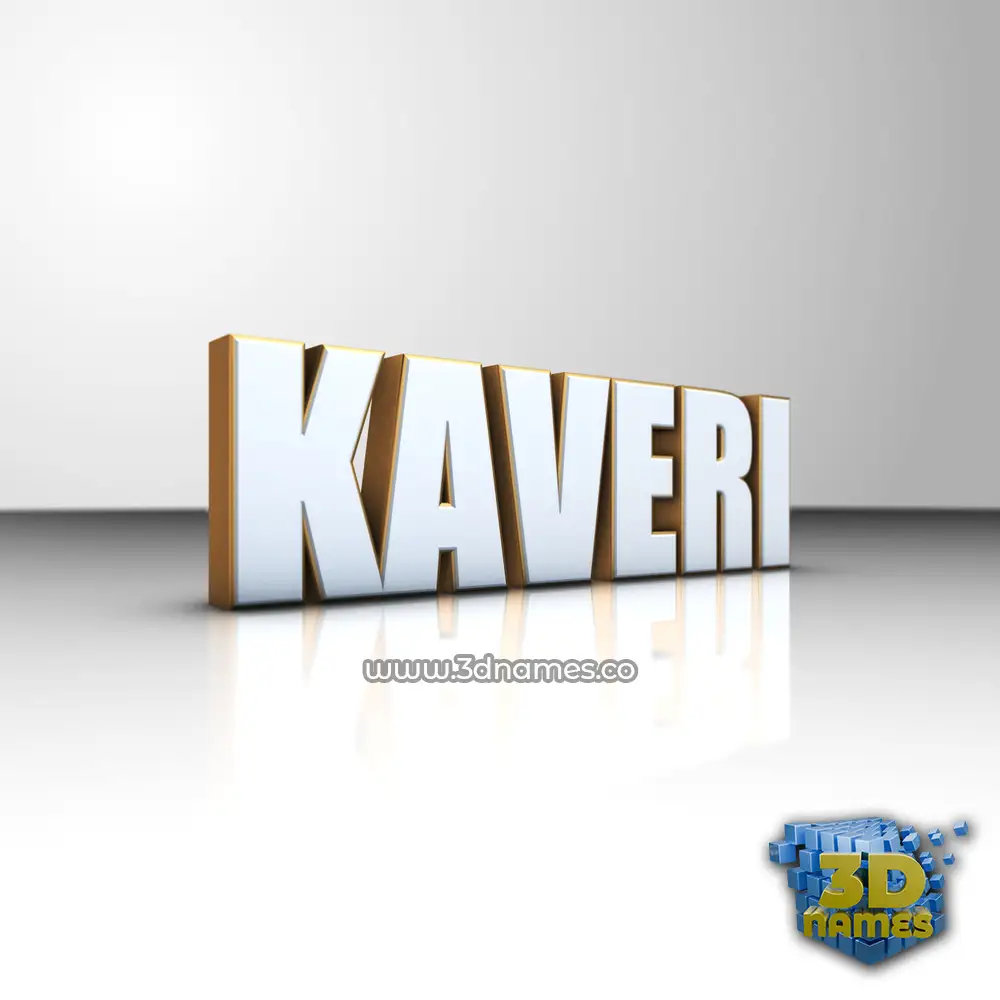 kaveri in White'n'Gold style - 3D name wallpaper