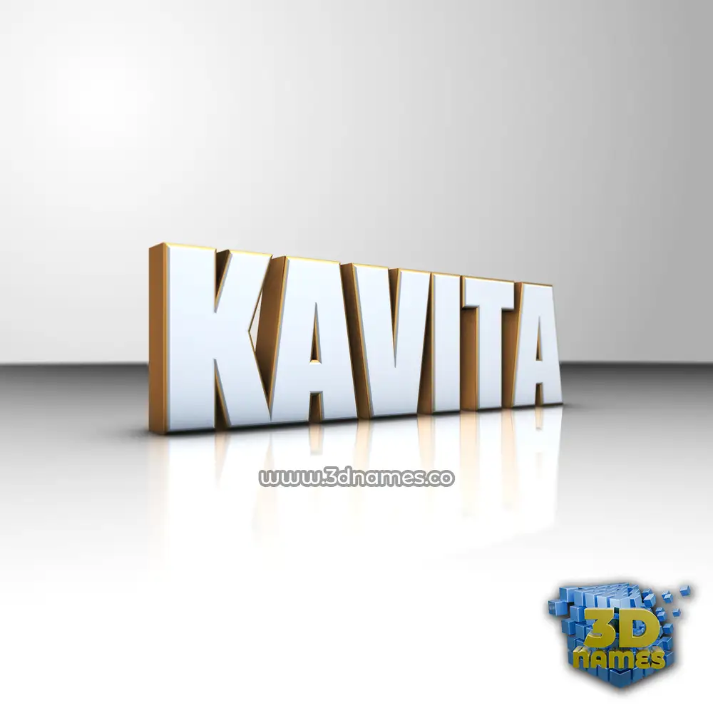 kavita in White'n'Gold style - 3D name wallpaper