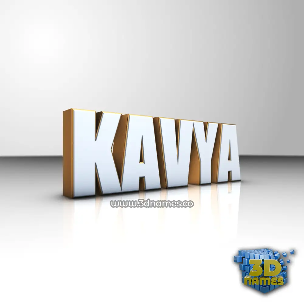 kavya in White'n'Gold style - 3D name wallpaper