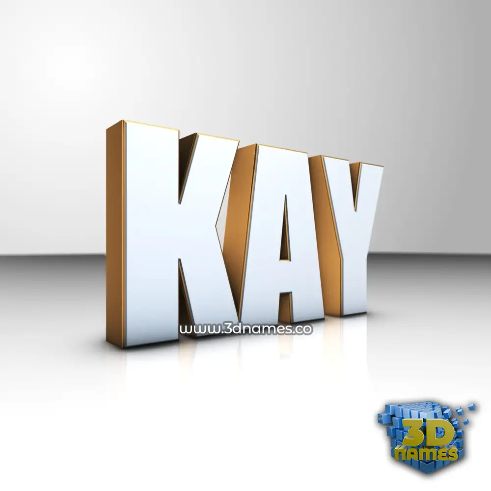 kay in White'n'Gold style - 3D name wallpaper