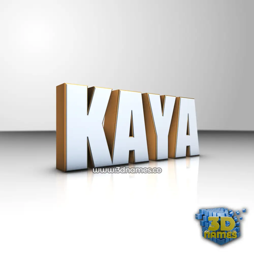 kaya in White'n'Gold style - 3D name wallpaper
