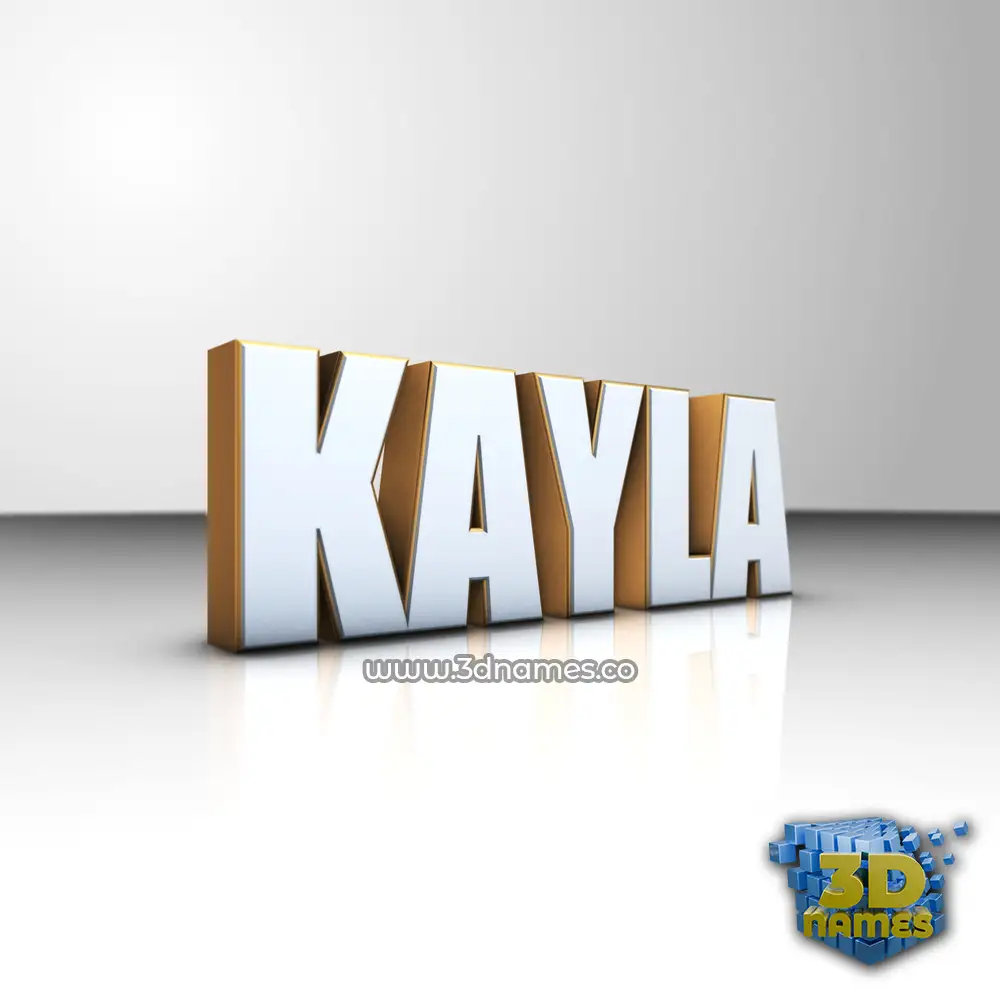 kayla in White'n'Gold style - 3D name wallpaper