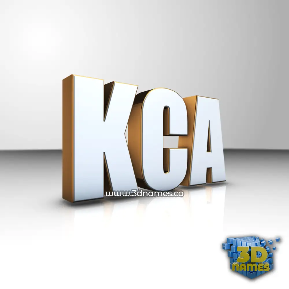 kca in White'n'Gold style - 3D name wallpaper