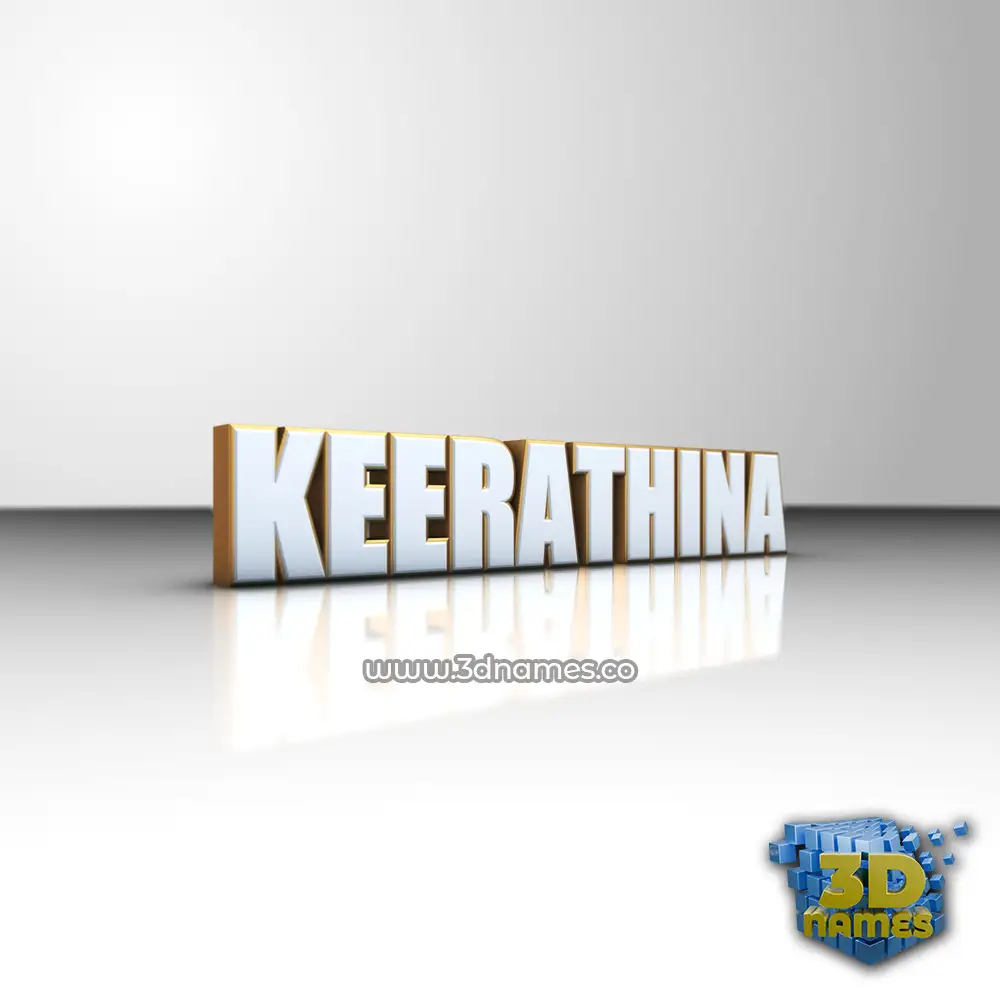 keerathina in White'n'Gold style - 3D name wallpaper