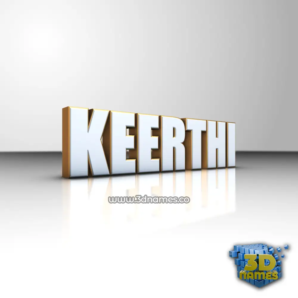 keerthi in White'n'Gold style - 3D name wallpaper