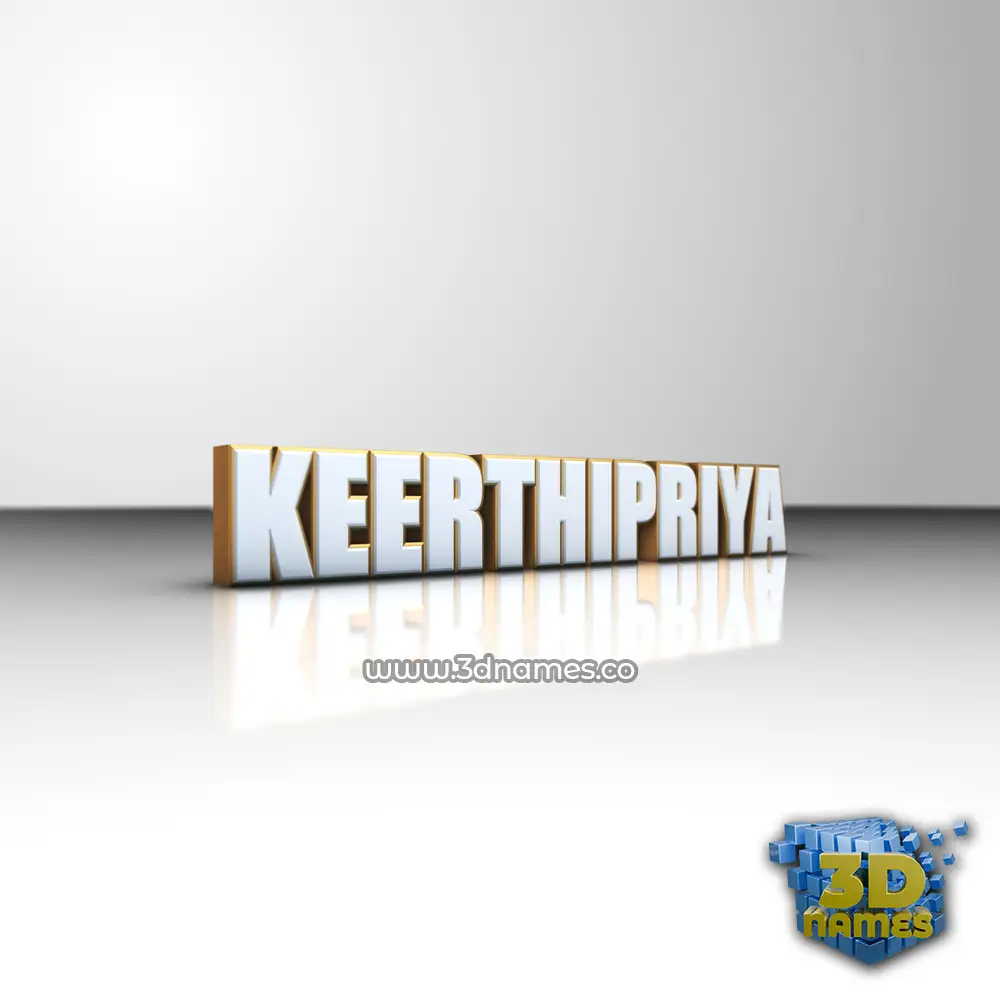 keerthipriya in White'n'Gold style - 3D name wallpaper