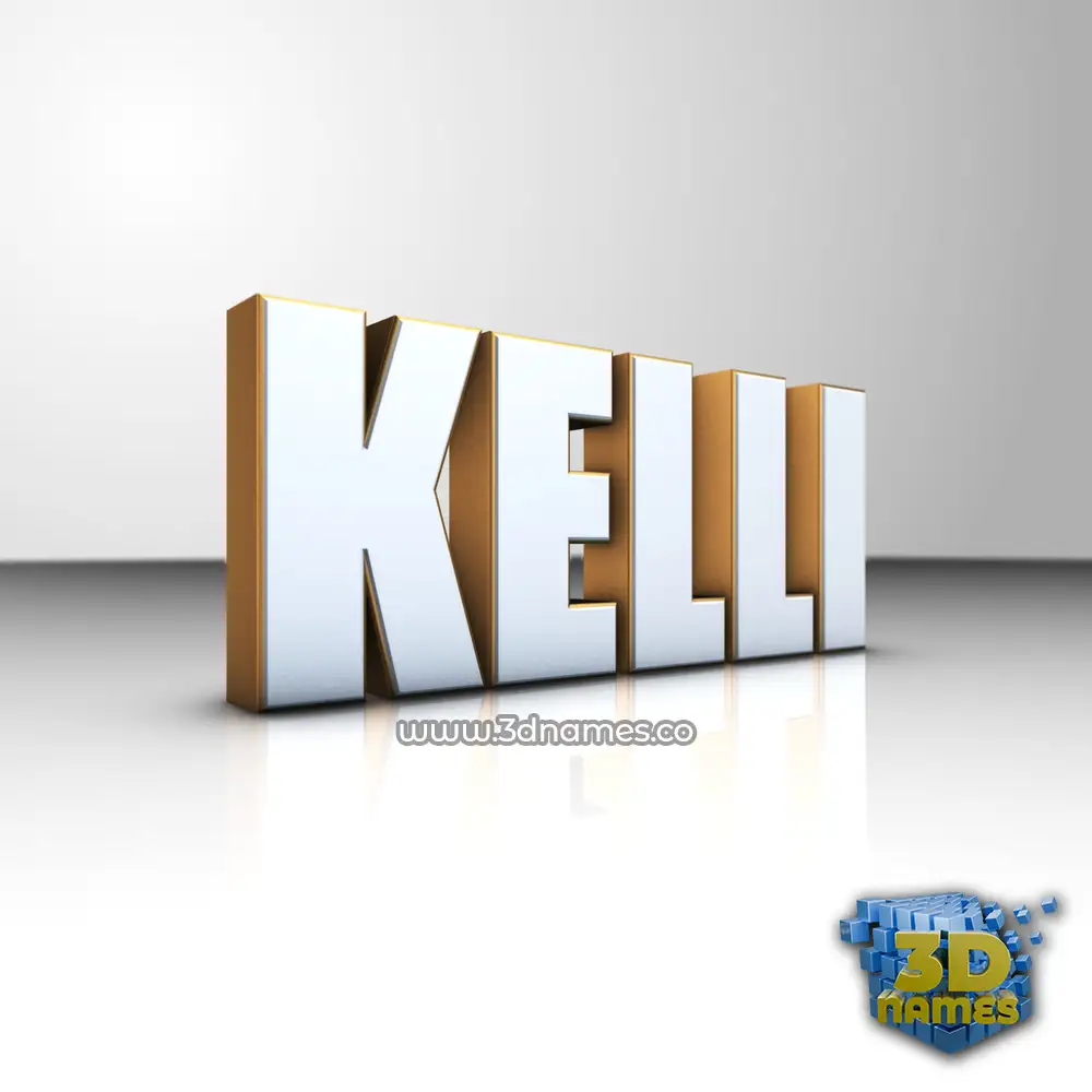 kelli in White'n'Gold style - 3D name wallpaper