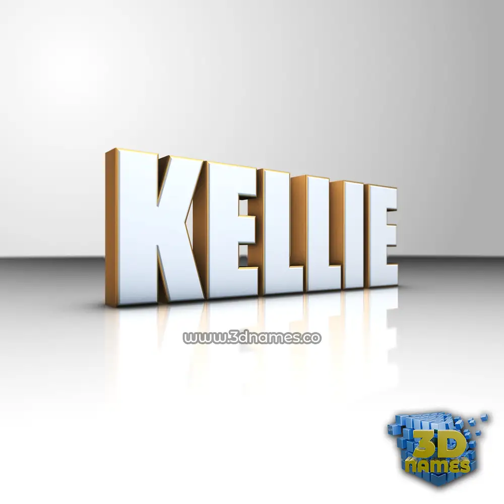 kellie in White'n'Gold style - 3D name wallpaper