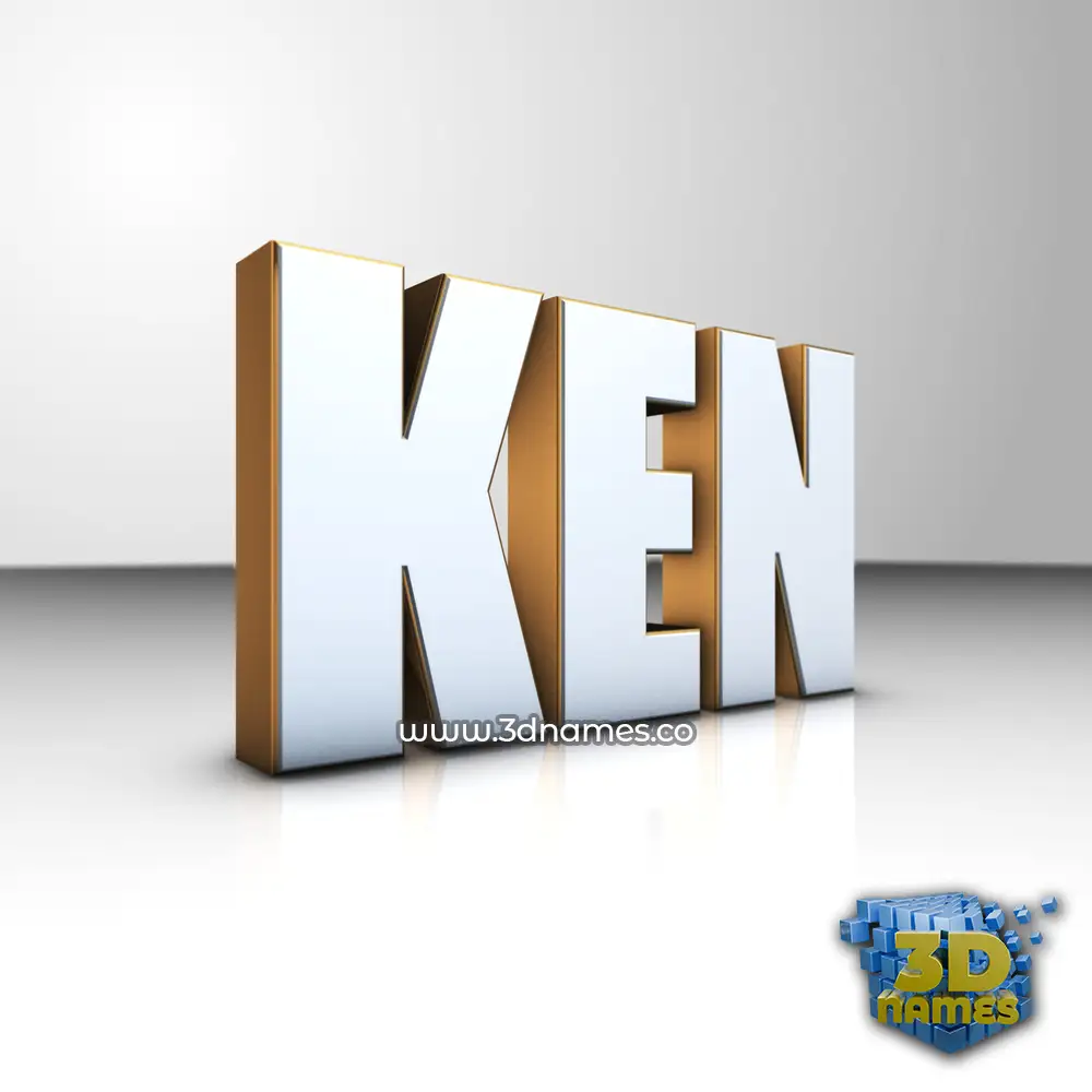 ken in White'n'Gold style - 3D name wallpaper
