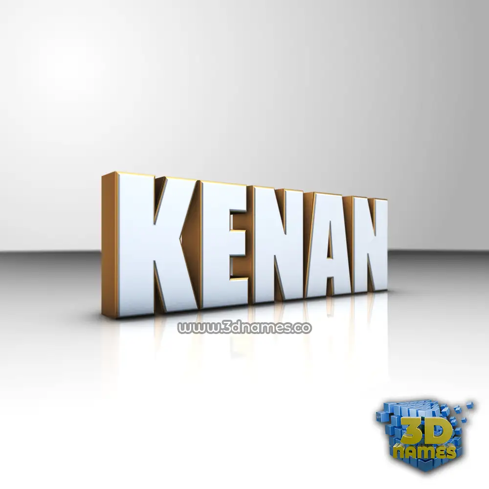kenan in White'n'Gold style - 3D name wallpaper