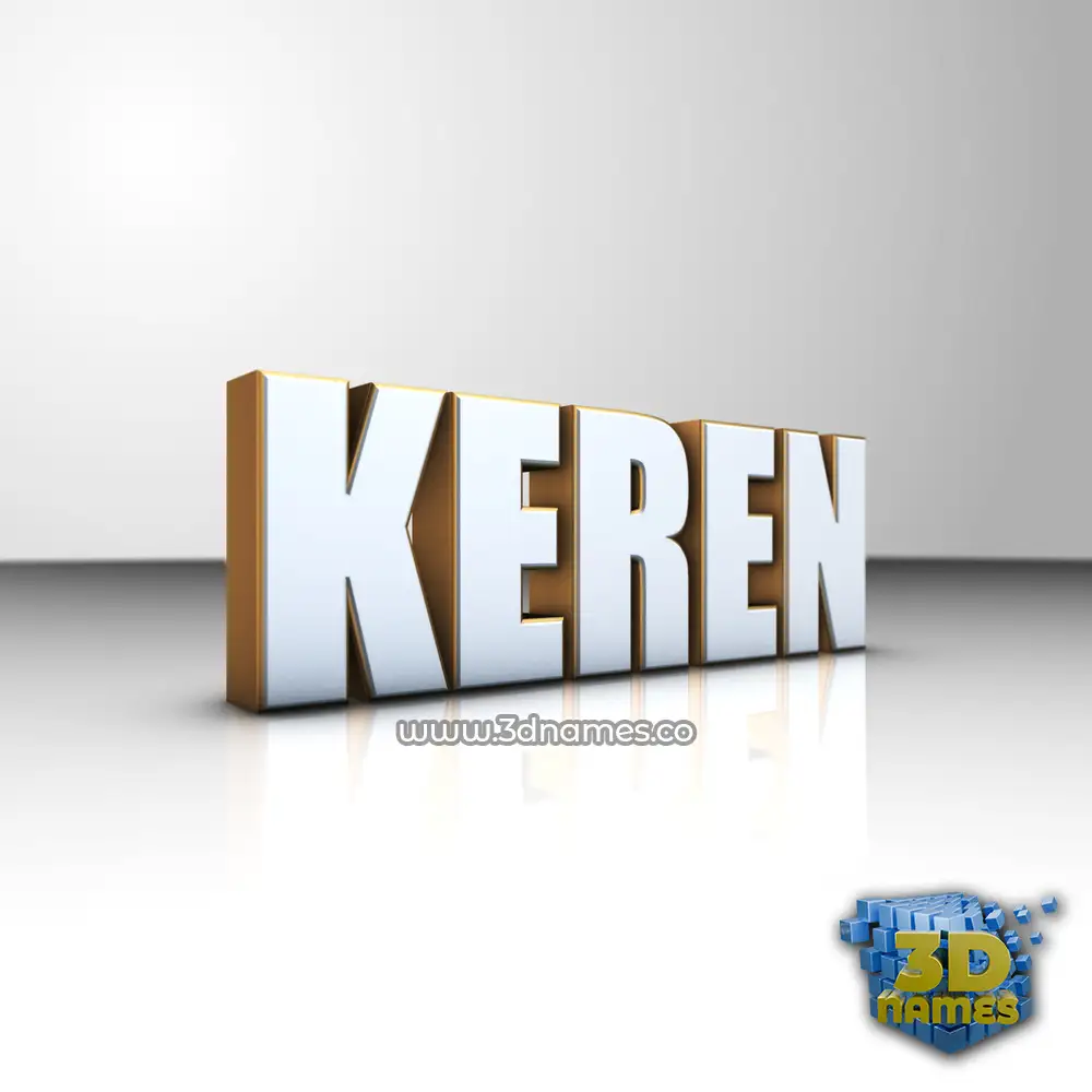 keren in White'n'Gold style - 3D name wallpaper