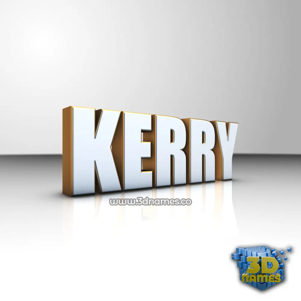 kerry in White'n'Gold style - 3D name wallpaper