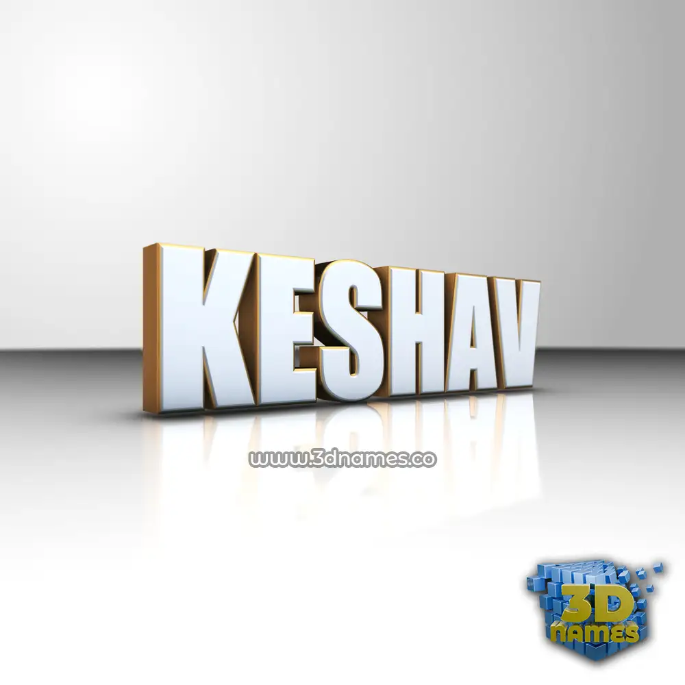 keshav in White'n'Gold style - 3D name wallpaper