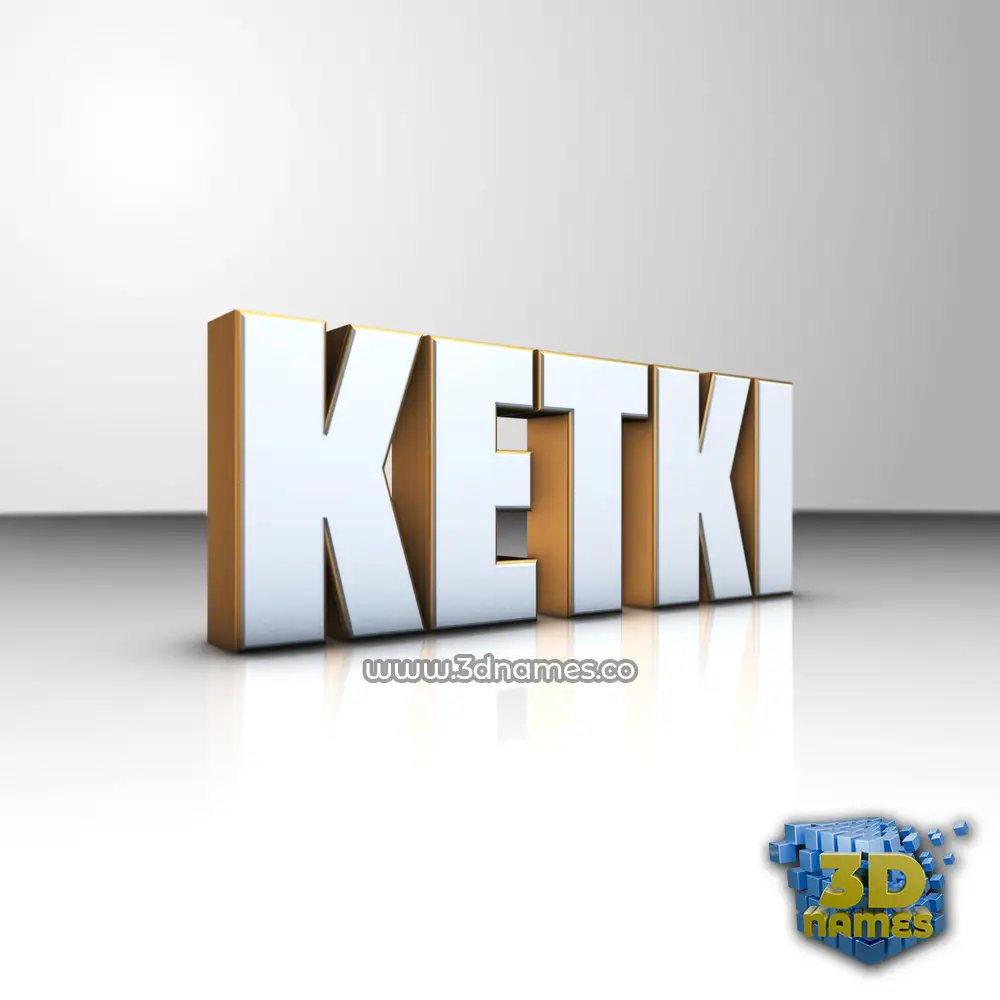 ketki in White'n'Gold style - 3D name wallpaper