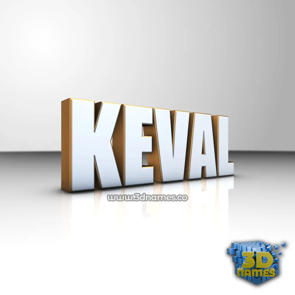 keval in White'n'Gold style - 3D name wallpaper