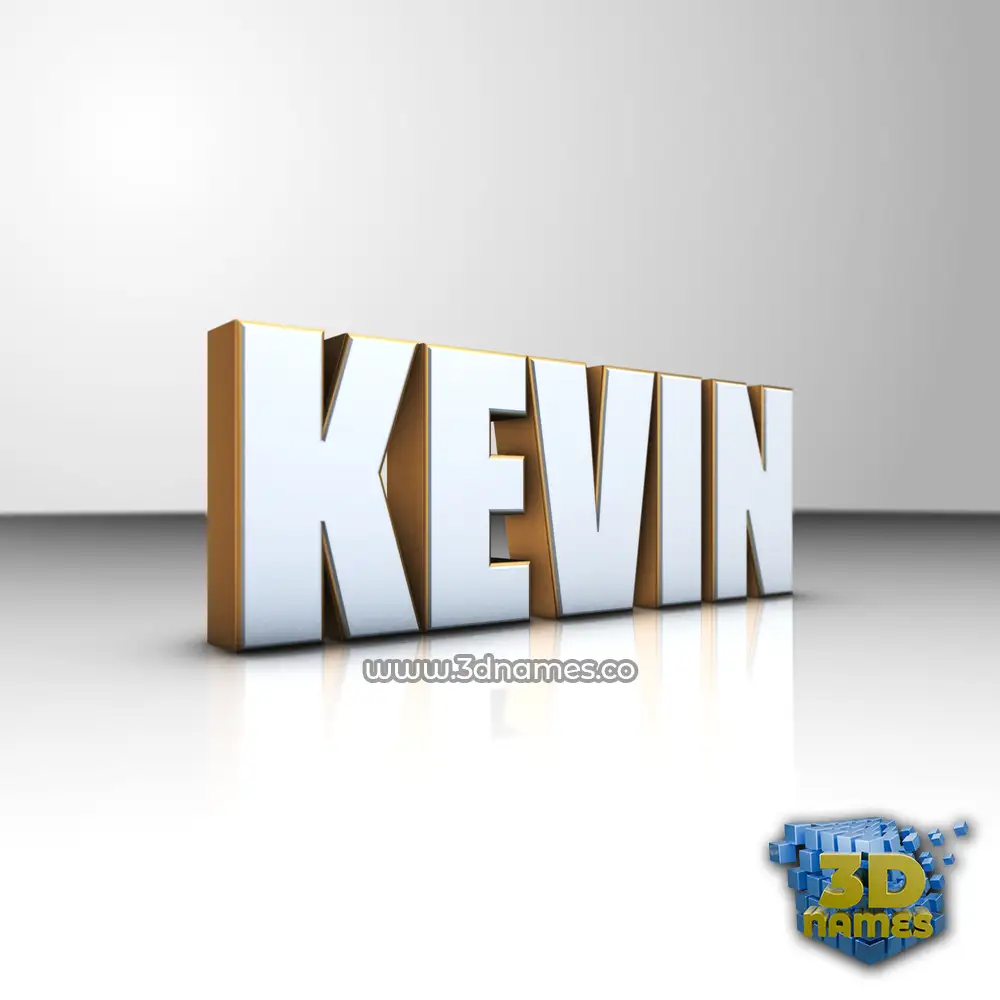 kevin in White'n'Gold style - 3D name wallpaper