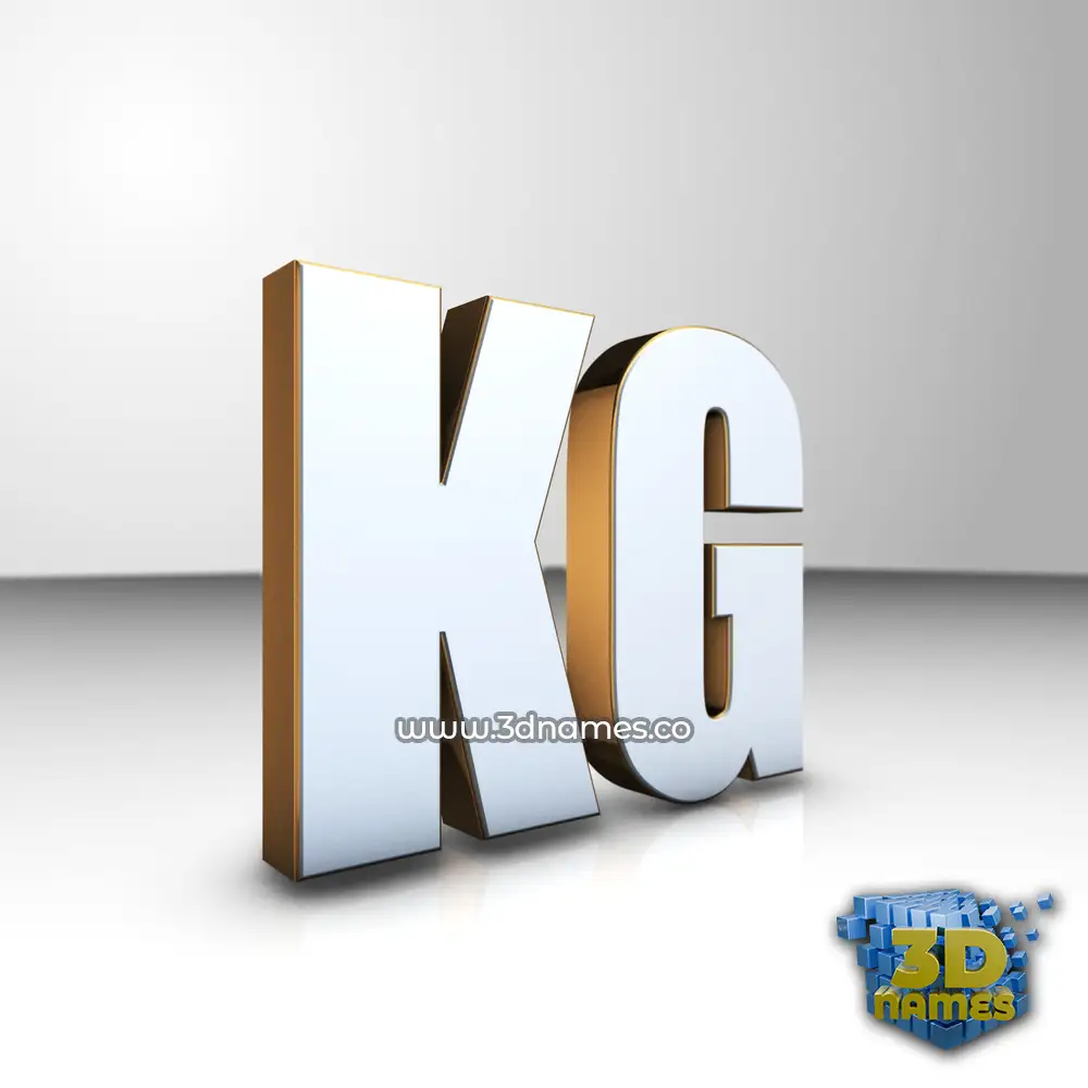 kg in White'n'Gold style - 3D name wallpaper
