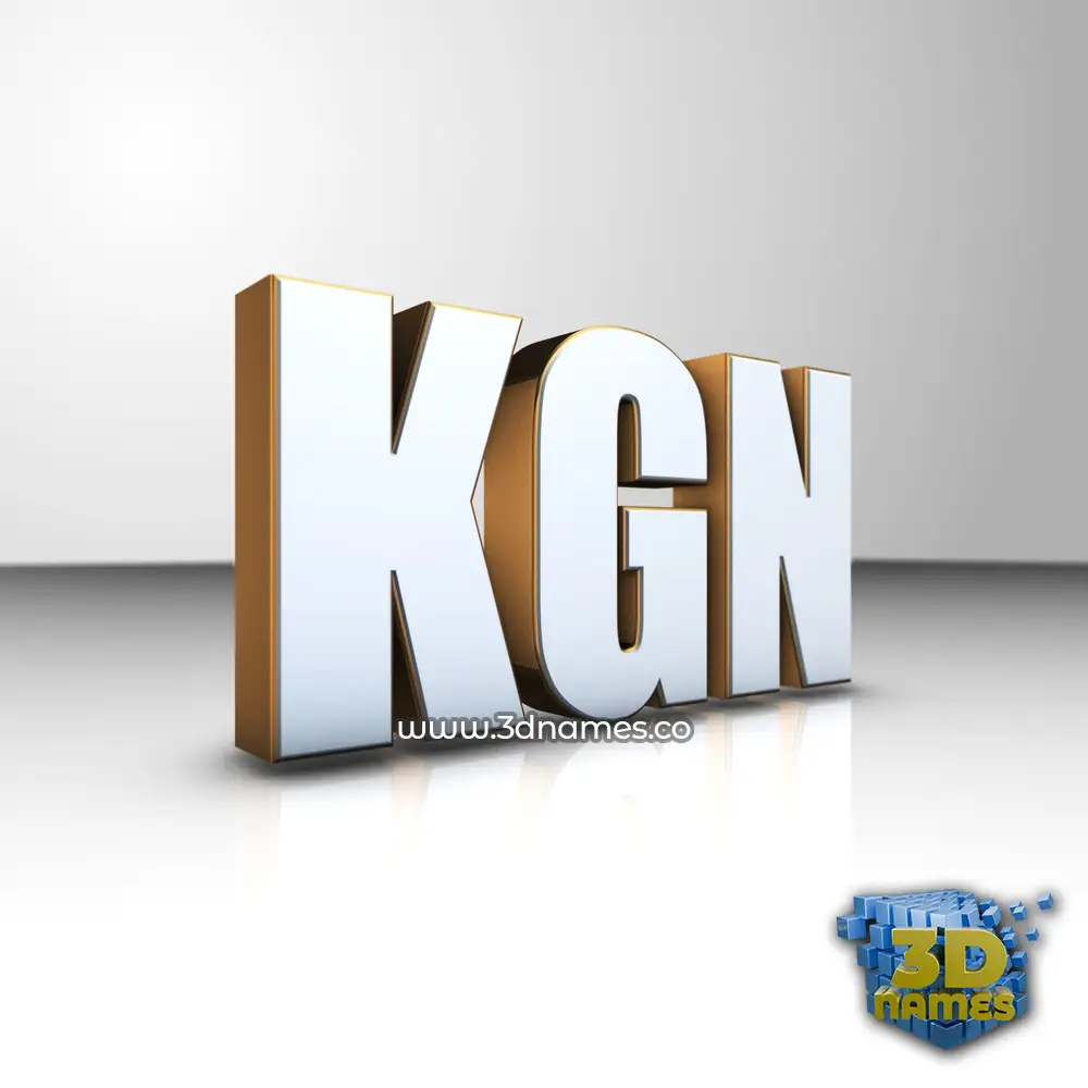 kgn in White'n'Gold style - 3D name wallpaper