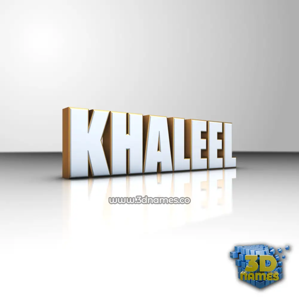 khaleel in White'n'Gold style - 3D name wallpaper